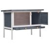 Outdoor Rabbit Hutch 1 Layer Gray Wood - Grey