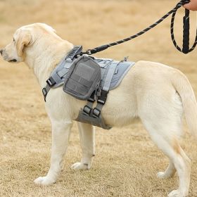 Universal Outdoor Dog Harness With Pet Leash And Snap Shackle Hitched Loop For Dogs - Grey - L