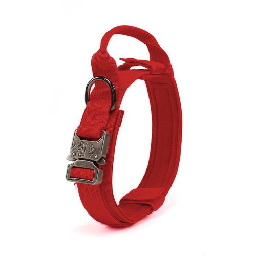 Tactical Dog Collar Military Dog Collar Adjustable Nylon Dog Collar Heavy Duty Metal Buckle with Handle for Dog Training - Red - XL Tactical Dog Collar Military Dog Collar Adjustable Nylon Dog Collar Heavy Duty Metal Buckle with Handle for Dog Training - Red - XL