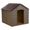 Dog House for Small Dogs, Beige/Green - l - mocha/brown