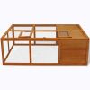 Outdoor Foldable Wooden Animal Cage - Brown