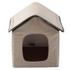 Pet Life "Hush Puppy" Electronic Heating and Cooling Smart Collapsible Pet House - Beige - Small