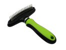 Pet Life Flex Series Dual-Row Grooming Rake Pet Comb - Green