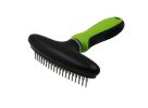 Pet Life Flex Series Dual-Row Grooming Rake Pet Comb - Green