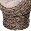 Simple Yet Practical Natural Braided Banana Leaf Elevated Cat Bed Basket With Cushion - Coffee - 20.5" H