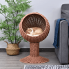 Modern Cat Bed Fancy Design Espresso Color Wicker Lounge - Brown - Pets