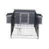 Outdoor Wood Chicken Coop with Wire Mesh Run, Nesting Boxes, Large Poultry House for 3-4 Chickens, Gray and Black - Gray + Black