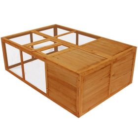 Outdoor Foldable Wooden Animal Cage - Brown