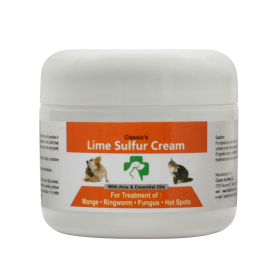 Lime Sulfur Pet Skin Cream - Pet Care and Veterinary Treatment for Itchy and Dry Skin - Safe Solution for Dog;  Cat;  Puppy;  Kitten;  Horse… - 2 oz