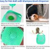 Pet Silicone Bath Massage Brush, Head Massager Filling Liquid Rubbing Artifact Massage Bath, Shampoo Brush - Blue