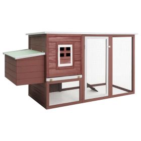 Outdoor Chicken Cage Hen House with 1 Egg Cage Brown Wood - Brown