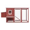 Outdoor Chicken Cage Hen House with 1 Egg Cage Red Wood - Red