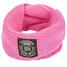 Touchdog Heavy Knitted Winter Dog Scarf - Pink