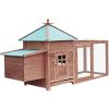 Chicken Coop with Nest Box Mocha 74.8"x28.3"x40.2" Solid Firwood - Brown