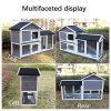 Rabbit Hutch, Indoor Bunny Cage, Outdoor Cages with Run, Pet House Deeper No - Default