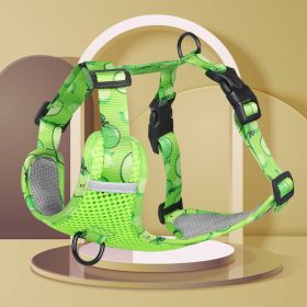 dog Harnesses; New style dog chest strap vest type big dog chest strap explosion-proof flush walking dog rope reflective pet traction rope - green - M