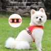 dog Harnesses and dog leash set; Suede Pet Chest Strap Saddle Vest Style Dog Chest Back Reflective Dog Strap Dog Rope Wholesale - red - S