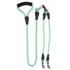 Double Dogs Leash No-Tangle Dogs Lead Reflective Dogs Walking Leash w/ Swivel Coupler Padded Handle - Green