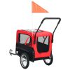 2-in-1 Pet Bike Trailer & Jogging Stroller Red and Black - Red