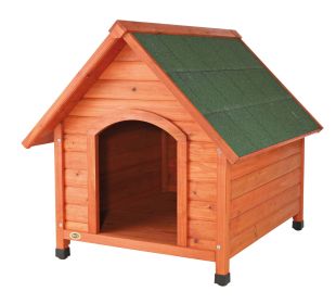 Cottage Weatherproof Small Wooden Outdoor Dog House with Elevated Floor, Brown - s