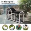 Rabbit Hutch, Indoor Bunny Cage, Outdoor Cages with Run, Pet House Deeper No - Default