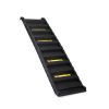 Portable Foldable Pet Ramp Climbing Ladder Suitable for Off-road Vehicle Trucks -Black - black