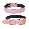 Genuine Leather Dog Collar; Wide Dog Collar; Soft Padded Breathable Adjustable Tactical Waterproof Pet Collar - Powder - XS 30*1.5cm