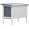 Outdoor Rabbit Hutch 1 Layer Gray Wood - Grey