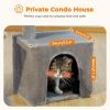 Indoor Funny Cozy Small Cat Tree Condo - Beige - Style A