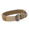 Super strong large dog collar with D-Ring & Buckle Collars Medium sized dog Golden haired horse dog Fierce dog collar - Muddy color - XL