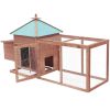 Chicken Coop with Nest Box Mocha 74.8"x28.3"x40.2" Solid Firwood - Brown