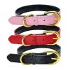 Genuine Leather Dog Collar; Wide Dog Collar; Soft Padded Breathable Adjustable Tactical Waterproof Pet Collar - Red - S 37*1.5cm