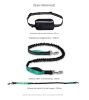 Hands Free Dog Leash with Zipper Pouch; Dual Padded Handles and Durable Bungee for Walking; Jogging and Running Your Dog - Aqua suit - 2.5*122CM