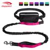 Hands Free Dog Leash with Zipper Pouch; Dual Padded Handles and Durable Bungee for Walking; Jogging and Running Your Dog - Rose red suit - 2.5*122CM