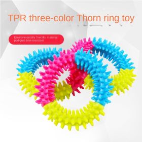 Pet toys tri-color rubber prickly ring dog molars bite-resistant toys dog toy - 10*2.5cm