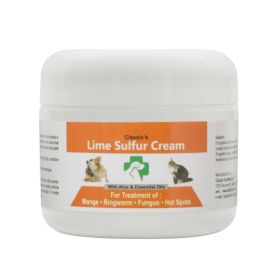 Lime Sulfur Pet Skin Cream - Pet Care and Veterinary Treatment for Itchy and Dry Skin - Safe Solution for Dog;  Cat;  Puppy;  Kitten;  Horse… - 4 oz