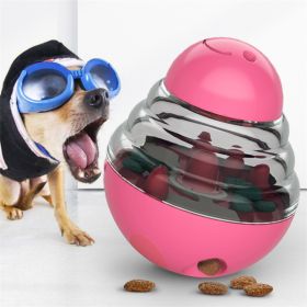 Dog Toys Food Ball Food Dispenser Training Balls Interactive Puppy Cat Slow Feed Pet Tumbler Toy Dogs Puzzle Toys Pet Supplies - Pink