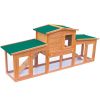 Large Rabbit Hutch Small Animal House Pet Cage with 2 Runs Wood - Brown