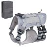 Universal Outdoor Dog Harness With Pet Leash And Snap Shackle Hitched Loop For Dogs - Grey set with bag - S