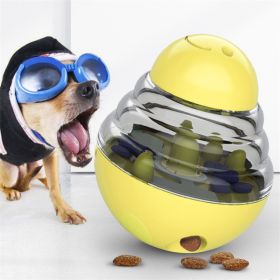 Dog Toys Food Ball Food Dispenser Training Balls Interactive Puppy Cat Slow Feed Pet Tumbler Toy Dogs Puzzle Toys Pet Supplies - Yellow