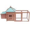 Chicken Coop with Nest Box Mocha 74.8"x28.3"x40.2" Solid Firwood - Brown