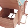 Chicken Coop with Nest Box Mocha 74.8"x28.3"x40.2" Solid Firwood - Brown