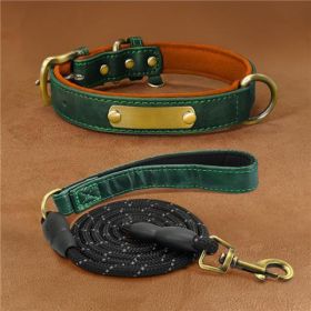 Dog Collar Engraved With Lettering To Prevent Loss Of Neck Collar (Option: Green suit-L)