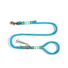 Dog Hand Holding Rope Anti Breaking Loose Collar (Option: Sling Peacock Blue-Small Size)