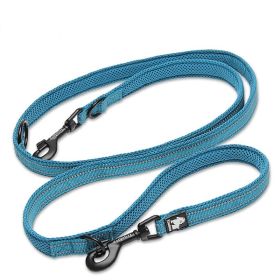 Pet Dog Multi-functional Hand Holding Rope Double-headed Outdoor Chain Crossbody Polyester Reflective (Option: Lake Blue-S)