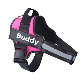 Dog Harness No Pull Reflective Breathable Adjustable Pet (Option: Rose Red-2XL)