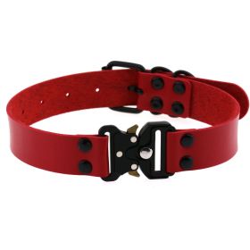 Creative Simple Release Buckle Collar Clavicle Necklace (Color: Red)