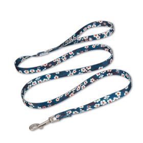 Pet Cat And Dog Floral Hand Holding Rope Pull-resistant (Option: Floral Blue-Length 120cm)