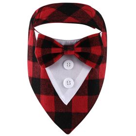 Pet Tie Banquet Suit Triangular Binder (Option: Red Black Plaid-L)