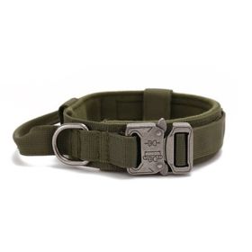 Large Dog Adjustable Camouflage Tactics Hand Holding Rope Nylon Strap (Option: Dog Collar Army Green-XL)